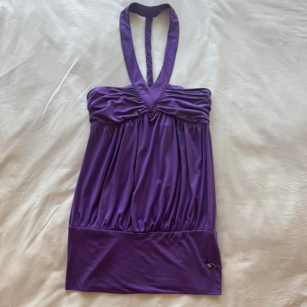 Niihai purple halter neck top